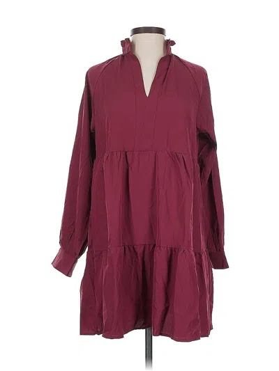 Pre-owned Unbranded Casual Dress In Burgundy