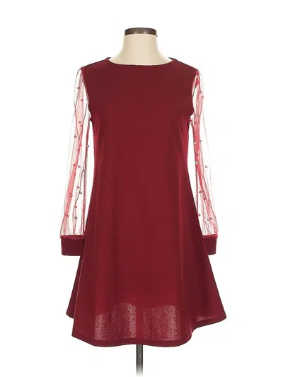 Pre-owned Unbranded Casual Dress In Burgundy