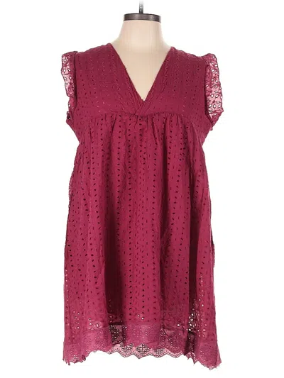 Pre-owned Unbranded Casual Dress In Burgundy