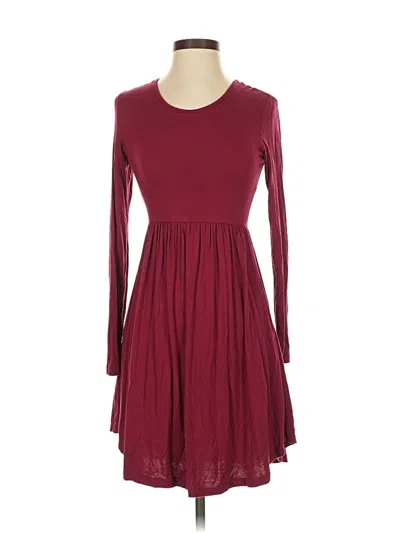 Pre-owned Unbranded Casual Dress In Burgundy