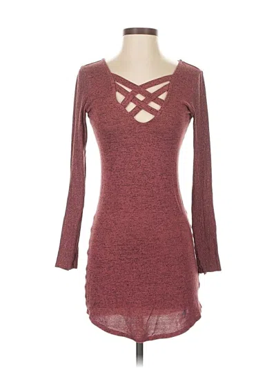 Pre-owned Unbranded Casual Dress In Burgundy