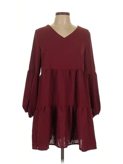Pre-owned Unbranded Casual Dress In Burgundy