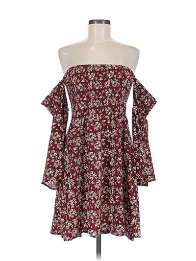 Pre-owned Unbranded Casual Dress In Burgundy