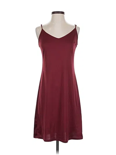 Pre-owned Unbranded Casual Dress In Burgundy