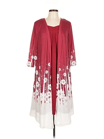 Pre-owned Unbranded Casual Dress In Burgundy
