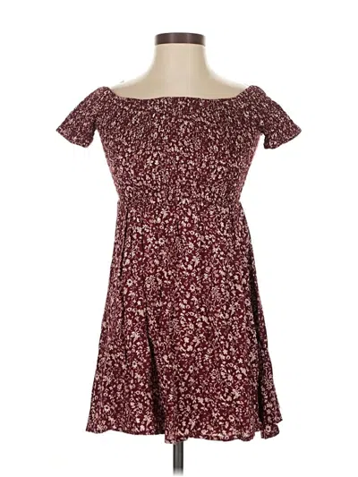 Pre-owned Unbranded Casual Dress In Burgundy