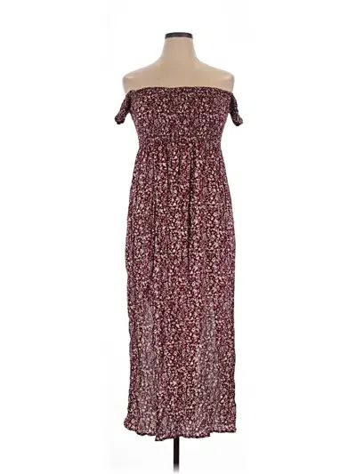 Pre-owned Unbranded Casual Dress In Burgundy