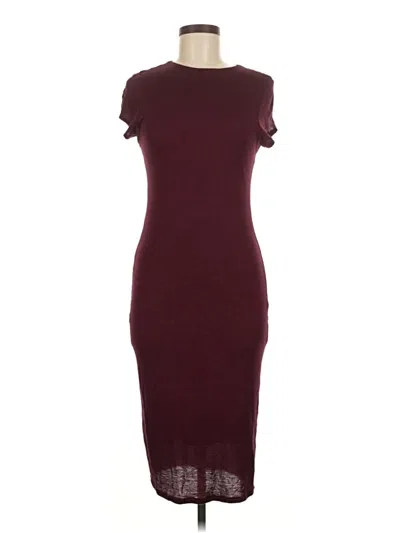 Pre-owned Unbranded Casual Dress In Burgundy