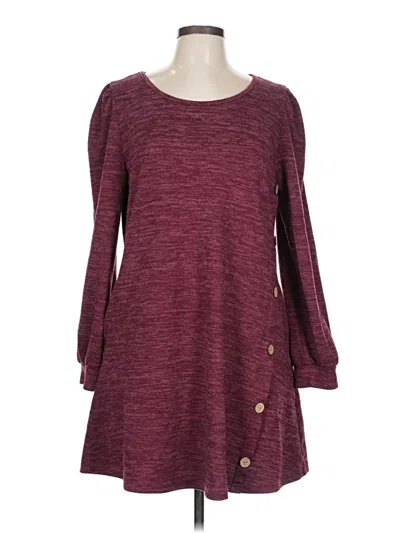 Pre-owned Unbranded Casual Dress In Burgundy