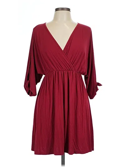 Pre-owned Unbranded Casual Dress In Burgundy