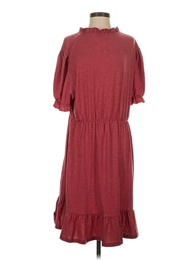 Pre-owned Unbranded Casual Dress In Burgundy