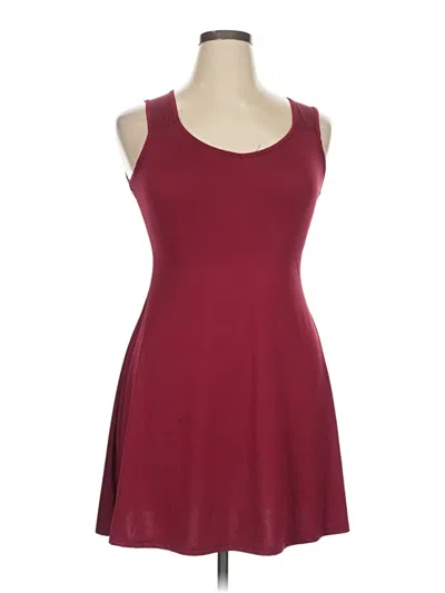 Pre-owned Unbranded Casual Dress In Burgundy
