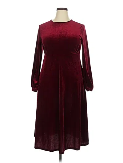 Pre-owned Unbranded Casual Dress In Burgundy