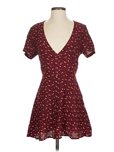Pre-owned Unbranded Casual Dress In Burgundy