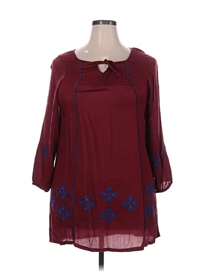Pre-owned Unbranded Casual Dress In Burgundy
