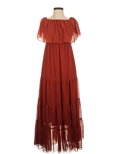 Pre-owned Unbranded Casual Dress In Burgundy
