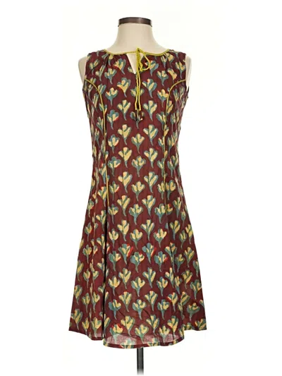 Pre-owned Unbranded Casual Dress In Burgundy