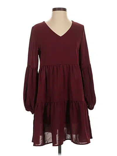 Pre-owned Unbranded Casual Dress In Burgundy
