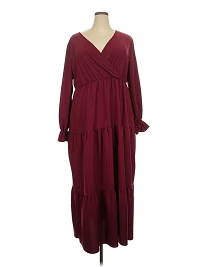 Pre-owned Unbranded Casual Dress In Burgundy