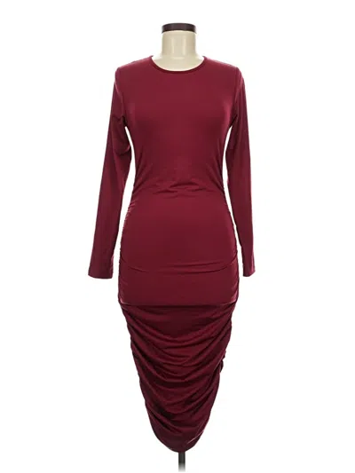 Pre-owned Unbranded Casual Dress In Burgundy