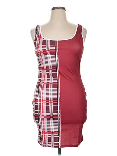 Pre-owned Unbranded Casual Dress In Burgundy
