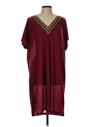 Pre-owned Unbranded Casual Dress In Burgundy