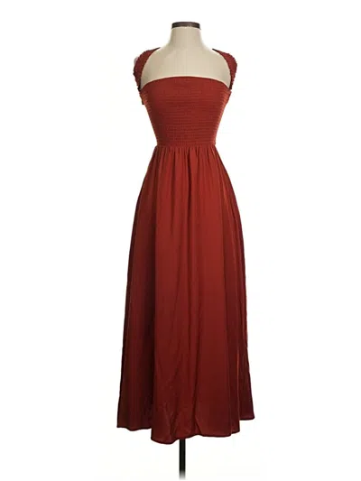 Pre-owned Unbranded Casual Dress In Burgundy