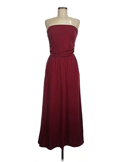 Pre-owned Unbranded Casual Dress In Burgundy