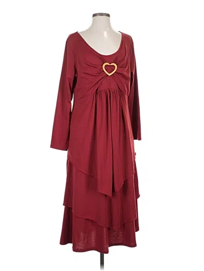 Pre-owned Unbranded Casual Dress In Burgundy