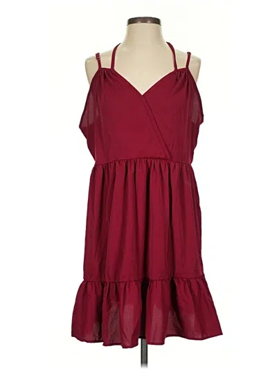 Pre-owned Unbranded Casual Dress In Burgundy