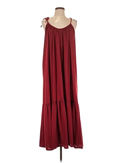 Pre-owned Unbranded Casual Dress In Burgundy