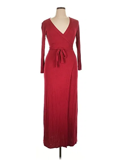 Pre-owned Unbranded Casual Dress In Burgundy