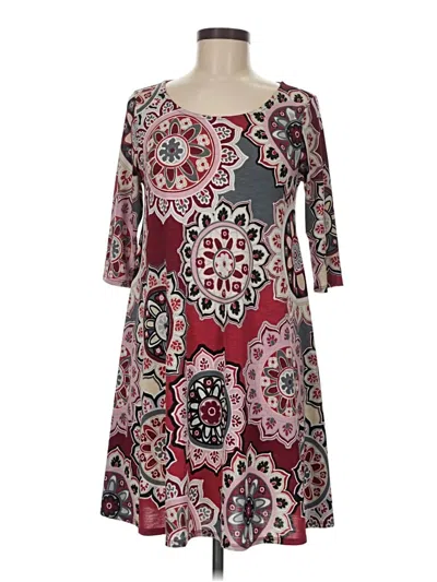 Pre-owned Unbranded Casual Dress In Burgundy