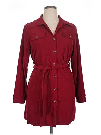 Pre-owned Unbranded Casual Dress In Burgundy