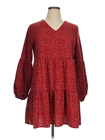 Pre-owned Unbranded Casual Dress In Burgundy