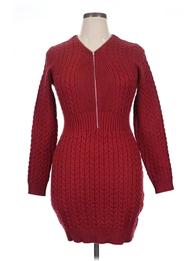 Pre-owned Unbranded Casual Dress In Burgundy