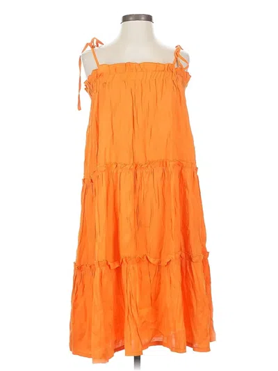 Pre-owned Unbranded Casual Dress In Orange