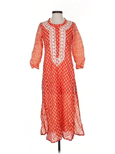 Pre-owned Unbranded Casual Dress In Orange