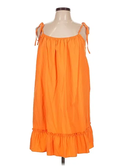 Pre-owned Unbranded Casual Dress In Orange