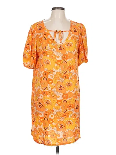 Pre-owned Unbranded Casual Dress In Orange