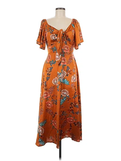 Pre-owned Unbranded Casual Dress In Orange