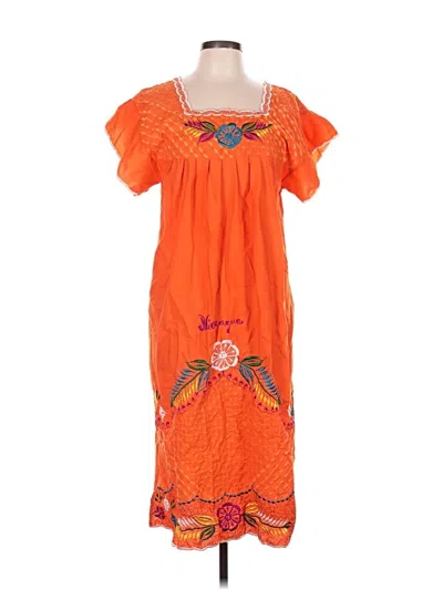 Pre-owned Unbranded Casual Dress In Orange