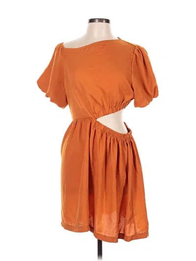 Pre-owned Unbranded Casual Dress In Orange