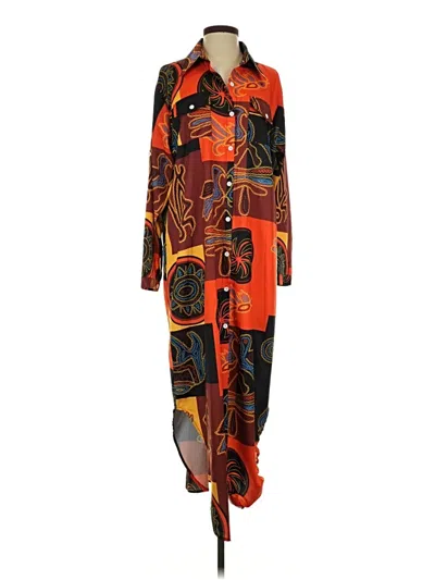 Pre-owned Unbranded Casual Dress In Orange