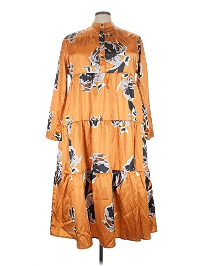 Pre-owned Unbranded Casual Dress In Orange