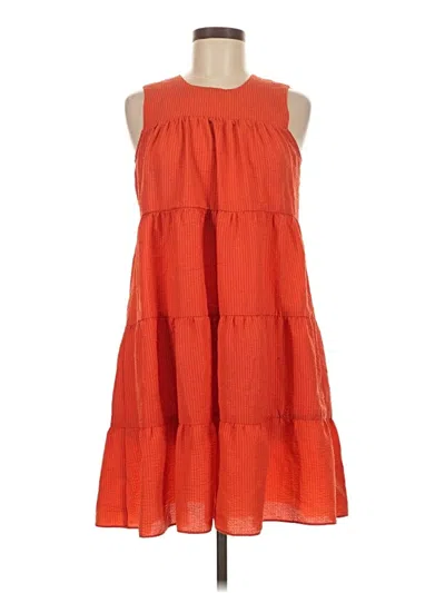 Pre-owned Unbranded Casual Dress In Orange