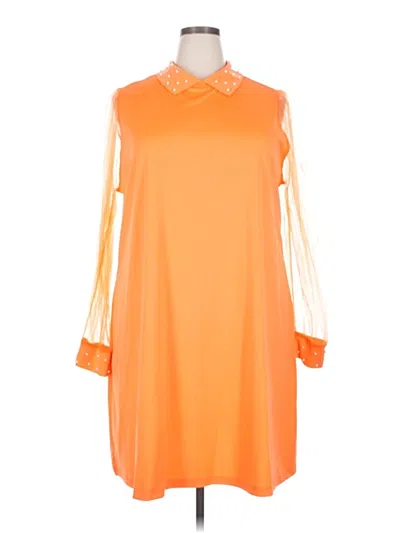 Pre-owned Unbranded Casual Dress In Orange