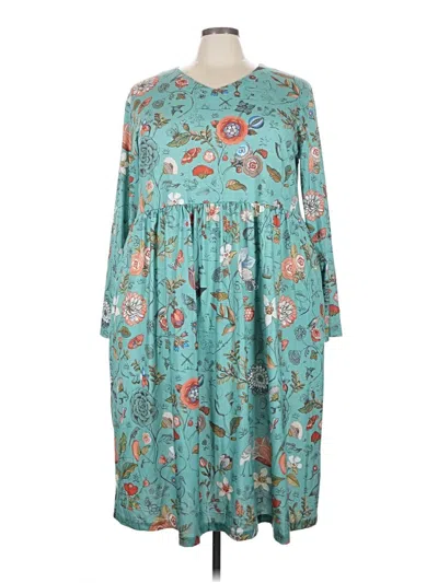Pre-owned Unbranded Casual Dress In Teal