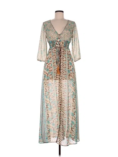 Pre-owned Unbranded Casual Dress In Teal