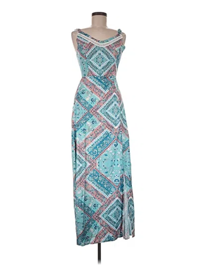 Pre-owned Unbranded Casual Dress In Teal